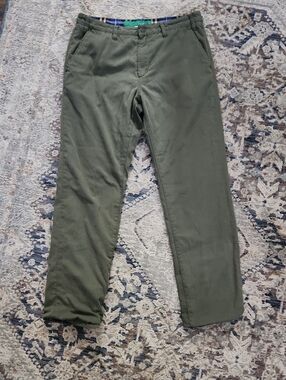 Toddland Flannel Lined Olive Green Chino Pants
